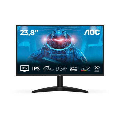 Monitor 23.8incha AOC 24B36X, FHD, IPS, 144Hz, 4ms, 300cd/m2, 1500:1, crni   - AOC