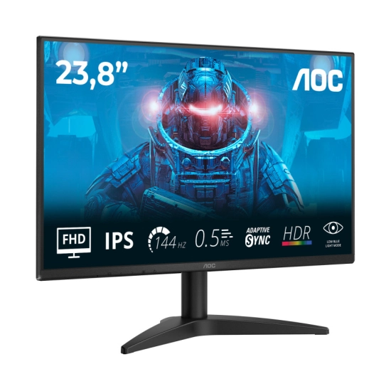 Monitor 23.8incha AOC 24B36X, FHD, IPS, 144Hz, 4ms, 300cd/m2, 1500:1, crni