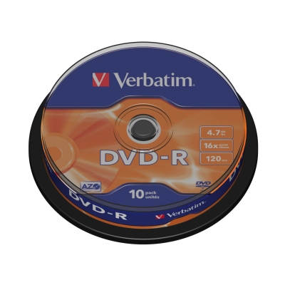 Medij DVD-R VERBATIM 43523, 16x, spindle 10 - Mediji Medij DVD-R VERBATIM 43523, 16x, spindle 10 - Mediji