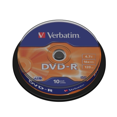Medij DVD-R VERBATIM 43523, 16x,  spindle 10   - Mediji