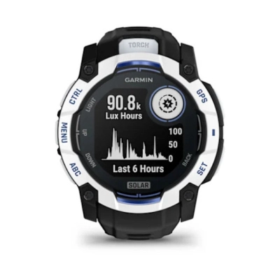 Pametni sportski sat GARMIN Instinct 3 Solar, 010-02935-03, 50mm, bijeli s crno plavim remenom   - Pametni sportski satovi