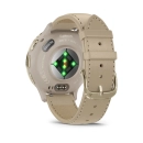 Pametni sportski sat GARMIN Venu 3S, 010-02785-55, 18mm, zlatni okvir sa svijetlosivim kućištem i kožnim remenom