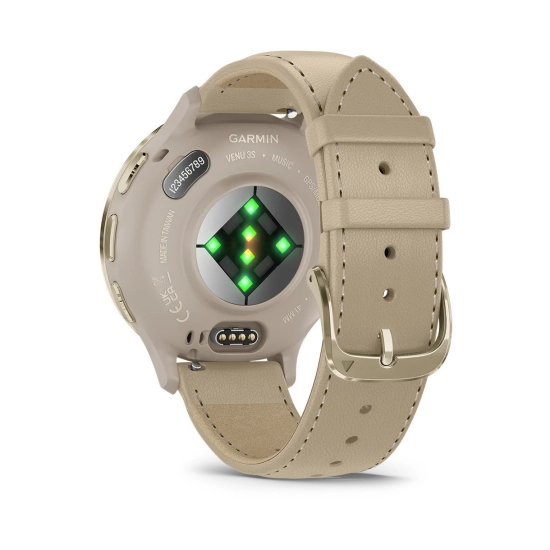 Pametni sportski sat GARMIN Venu 3S, 010-02785-55, 18mm, zlatni okvir sa svijetlosivim kućištem i kožnim remenom Pametni sportski sat GARMIN Venu 3S, 010-02785-55, 18mm, zlatni okvir sa svijetlosivim kućištem i kožnim remenom