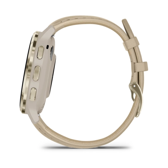 Pametni sportski sat GARMIN Venu 3S, 010-02785-55, 18mm, zlatni okvir sa svijetlosivim kućištem i kožnim remenom Pametni sportski sat GARMIN Venu 3S, 010-02785-55, 18mm, zlatni okvir sa svijetlosivim kućištem i kožnim remenom
