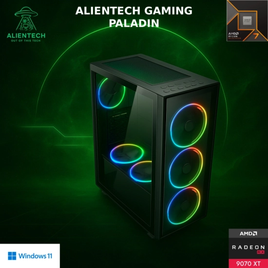 Računalo gaming ALIENTECH Paladin, Ryzen 7 9700X, 16GB, 1TB SSD, Radeon RX 9070 XT, WiFi, Windows 11P