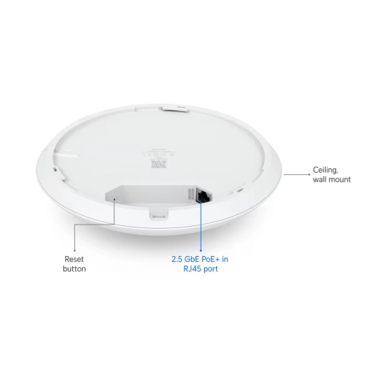 Access Point UBIQUITI U7-PRO, BE6500, WiFi 7, RJ45, 1x PoE, 668/2880Mbps