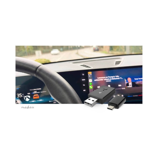 Adapter NEDIS CKAA2400BK, bežični, Bluetooth 5.0, USB C/A, Apple CarPlay/Android Auto Adapter NEDIS CKAA2400BK, bežični, Bluetooth 5.0, USB C/A, Apple CarPlay/Android Auto