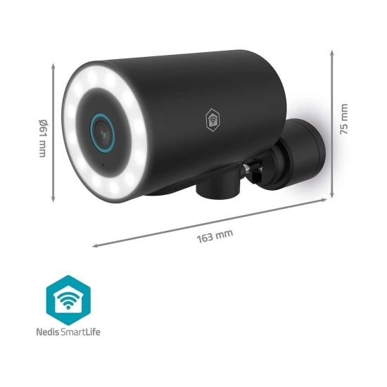 Nadzorna IP kamera NEDIS WIFICO41CBK, vanjska, senzor pokreta, noćni vid, 8MP, 4K UHD, žičana, IPX5, crna