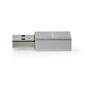 Adapter NEDIS CCGB60925GY, USB A 3.2 Gen 1 (M) na USB C (Ž), srebrni, kutija