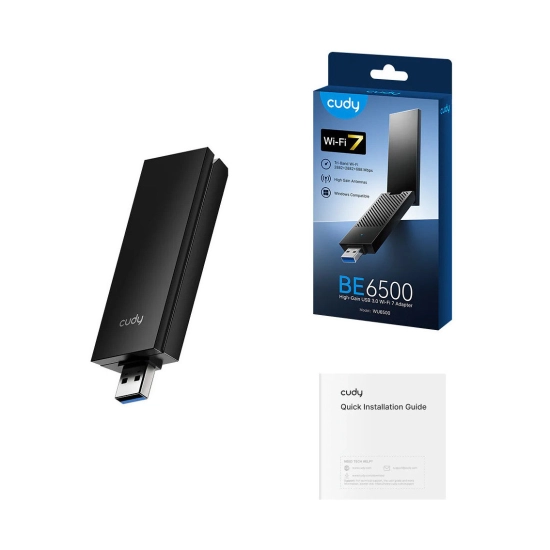 Mrežna kartica adapter CUDY BE6500, USB A 3.0, WiFi 7, do 688Mbps Mrežna kartica adapter CUDY BE6500, USB A 3.0, WiFi 7, do 688Mbps