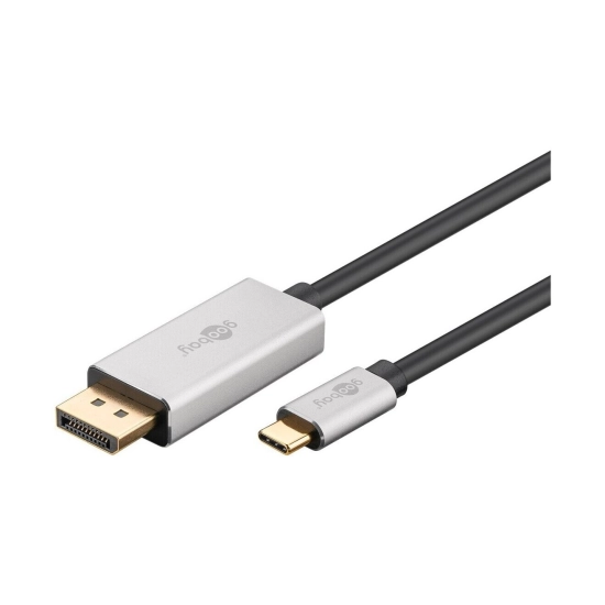 Kabel GOOBAY 60176, USB C (M) na DisplayPort (M), 8K@60Hz, Gold plated, 2m, crno srebrni, bulk Kabel GOOBAY 60176, USB C (M) na DisplayPort (M), 8K@60Hz, Gold plated, 2m, crno srebrni, bulk