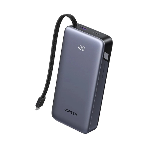 Prijenosno napajanje powerbank UGREEN, 20.000 mAh, 2x USB C, USB A, kabel USB C, 45W, sivo