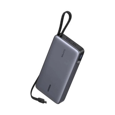 Prijenosno napajanje powerbank UGREEN, 25.000 mAh, USB C, USB A, 2x kabel USB C, 165W, sivo
