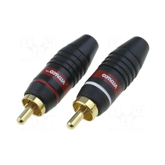 Konektor NINIGI CC-020, RCA (M), crveni + bijeli Konektor NINIGI CC-020, RCA (M), crveni + bijeli