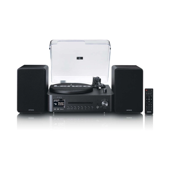 Gramofon LENCO MC-760BK, CD Player, FM, DAB+, Bluetooth 5.3, USB C, 3.5mm, vanjski zvučnici, LCD zaslon, crni