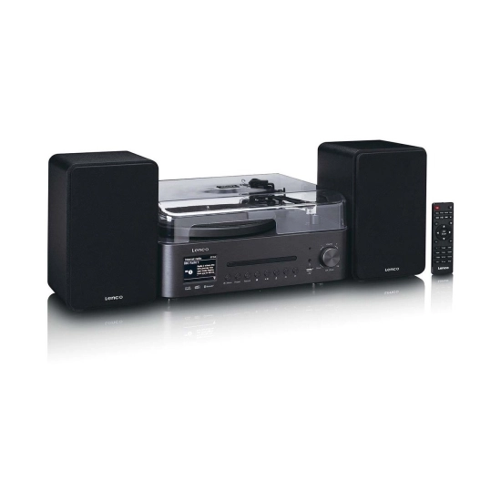 Gramofon LENCO MC-760BK, CD Player, FM, DAB+, Bluetooth 5.3, USB C, 3.5mm, vanjski zvučnici, LCD zaslon, crni