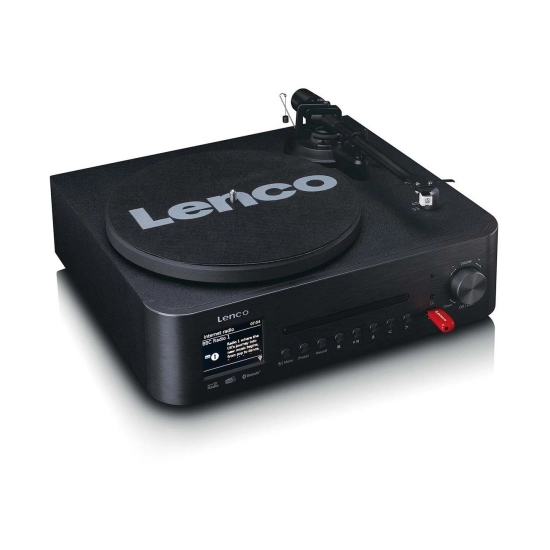 Gramofon LENCO MC-760BK, CD Player, FM, DAB+, Bluetooth 5.3, USB C, 3.5mm, vanjski zvučnici, LCD zaslon, crni