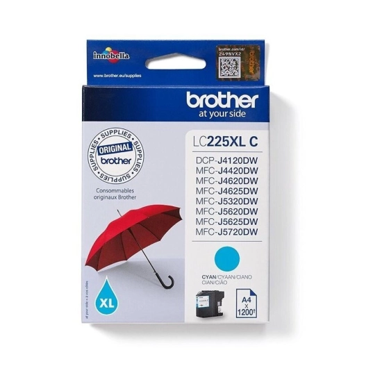 Tinta BROTHER LC225XLC, cijan, za DCP-J4120DW/MFC-J4420DW/MFC-J5320DW/MFC-J5625DW