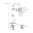 Nosač za monitor BIT FORCE BRACKET DMM-32-1M, 17-32incha, stolni, crni