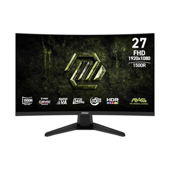 Monitor 27incha MSI MAG 274CF X24, 9S6-3CF51T-001, FHD, VA 240Hz, 300cd/m2, 4000:1, crni