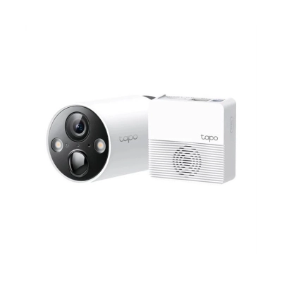 Nadzorna IP kamera TP-LINK Tapo C420S1, vanjska, senzor pokreta, noćni vid, QHD, bežična, IPX5, bijela + Tapo H200 hub   - MREŽNA OPREMA