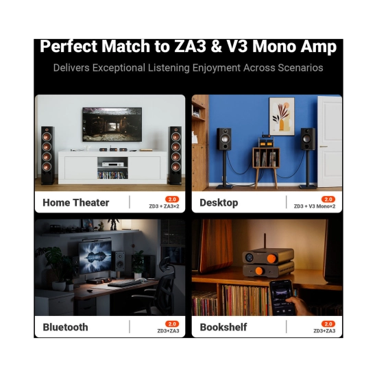 Pretpojačalo FOSI AUDIO ZD3, Bluetooth 5.0, crno Pretpojačalo FOSI AUDIO ZD3, Bluetooth 5.0, crno