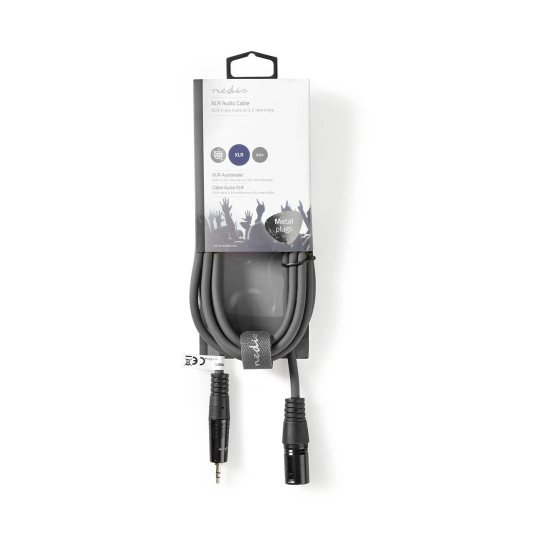 Kabel NEDIS COTH15300GY30, 3-pin XLR (M) na 3.5mm (M), 3m, tamno sivi Kabel NEDIS COTH15300GY30, 3-pin XLR (M) na 3.5mm (M), 3m, tamno sivi