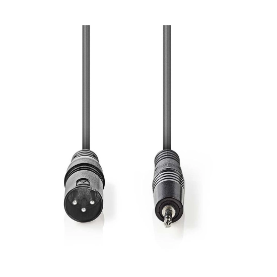 Kabel NEDIS COTH15300GY30, 3-pin XLR (M) na 3.5mm (M), 3m, tamno sivi Kabel NEDIS COTH15300GY30, 3-pin XLR (M) na 3.5mm (M), 3m, tamno sivi