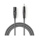 Kabel NEDIS COTH15300GY30, 3-pin XLR (M) na 3.5mm (M), 3m, tamno sivi