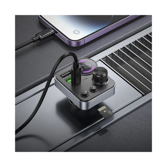 FM transmiter za auto HOCO E62, LCD zaslon, Bluetooth, USB C, 2x USB A, Power Delivery 3.0, Quick Charge 3.0, crni FM transmiter za auto HOCO E62, LCD zaslon, Bluetooth, USB C, 2x USB A, Power Delivery 3.0, Quick Charge 3.0, crni