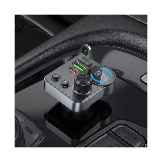 FM transmiter za auto HOCO E62, LCD zaslon, Bluetooth, USB C, 2x USB A, Power Delivery 3.0, Quick Charge 3.0, crni FM transmiter za auto HOCO E62, LCD zaslon, Bluetooth, USB C, 2x USB A, Power Delivery 3.0, Quick Charge 3.0, crni