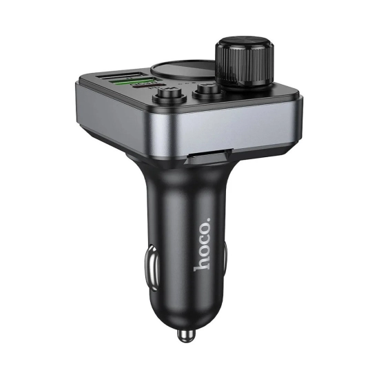FM transmiter za auto HOCO E62, LCD zaslon, Bluetooth, USB C, 2x USB A, Power Delivery 3.0, Quick Charge 3.0, crni