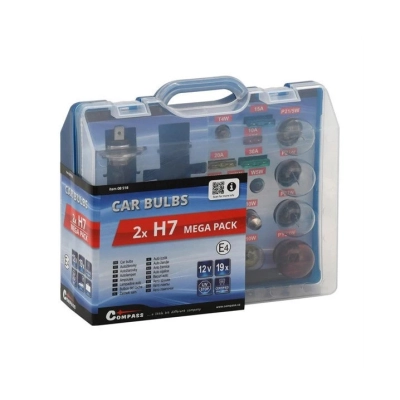 Žarulja auto COMPASS 08518, Mega H7+H7+osigurači, set