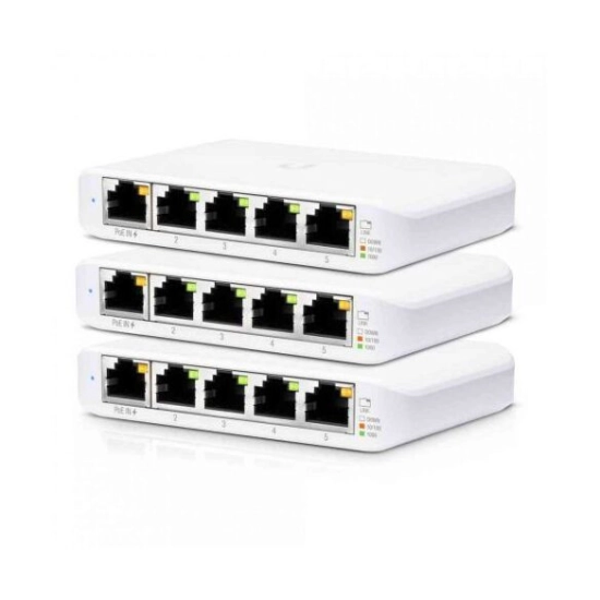 Switch UBIQUITI USW-Flex-Mini-3, 5-portni, RJ45, 1x Poe, USB C, bijeli Switch UBIQUITI USW-Flex-Mini-3, 5-portni, RJ45, 1x Poe, USB C, bijeli