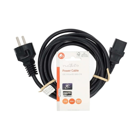 Kabel NEDIS CEGL10030BK30, IEC-320-C13, 3m, crni, label Kabel NEDIS CEGL10030BK30, IEC-320-C13, 3m, crni, label