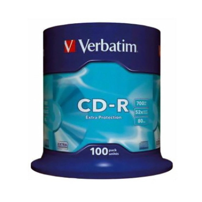 Medij CD-R VERBATIM 43411, 80min, 52x, spindle 100 komada