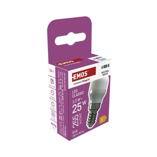 Žarulja za hladnjak EMOS Z6923, LED, ST26, E14, 2.3W, 255 lm, neutralna bijela Žarulja za hladnjak EMOS Z6923, LED, ST26, E14, 2.3W, 255 lm, neutralna bijela