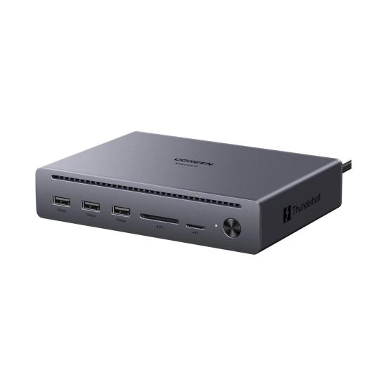 Docking station UGREEN Maxidok 10u1 U712, 2x Thunderbolt 5, 3x USB A, DisplayPort, RJ45, čitač kartica TF/SD, sivi