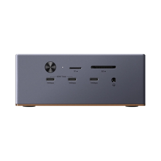 Docking station UGREEN Maxidok 17u1 U716, 2x Thunderbolt 5, 3x USB C, 3x USB A, DisplayPort, RJ45, čitač kartica TF/SD, 3x 3.5mm, sivi Docking station UGREEN Maxidok 17u1 U716, 2x Thunderbolt 5, 3x USB C, 3x USB A, DisplayPort, RJ45, čitač kartica TF/SD, 3x 3.5mm, sivi