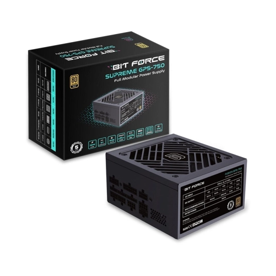 Napajanje 750W, BIT FORCE SUPREME GPS-750, modularno, 80+ Gold, 120mm ventilator Napajanje 750W, BIT FORCE SUPREME GPS-750, modularno, 80+ Gold, 120mm ventilator