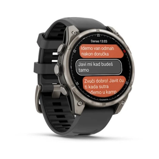 Pametni sportski sat GARMIN fenix 8 PRO, 010-03198-11, 47mm, Sapphire, titanijski s grafitnim/crnim silikonskim remenom