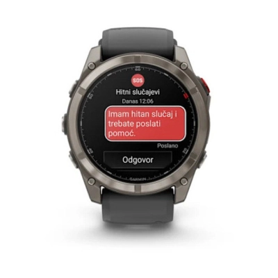 Pametni sportski sat GARMIN fenix 8 PRO, 010-03199-11, 51mm, Sapphire, titanijski s grafitnim/crnim silikonskim remenom