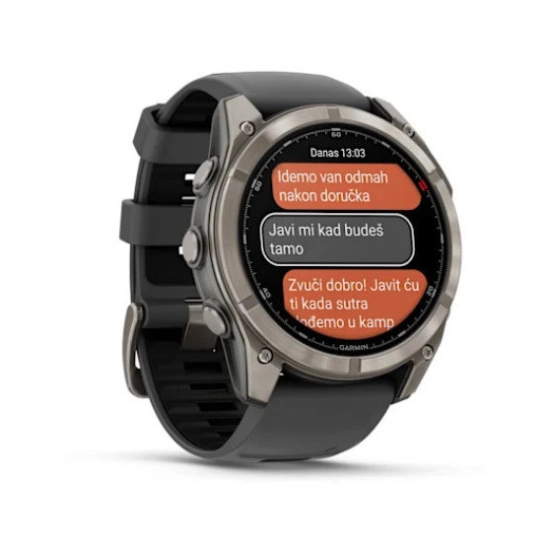 Pametni sportski sat GARMIN fenix 8 PRO, 010-03199-11, 51mm, Sapphire, titanijski s grafitnim/crnim silikonskim remenom