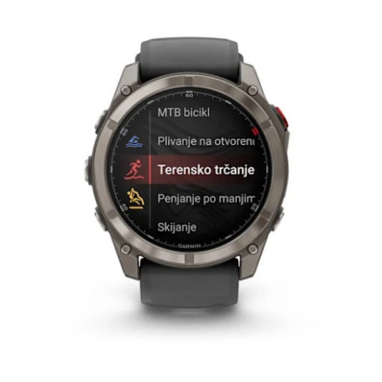 Pametni sportski sat GARMIN fenix 8 PRO, 010-03199-11, 51mm, Sapphire, titanijski s grafitnim/crnim silikonskim remenom