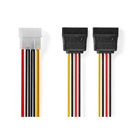 Kabel NEDIS CCGB73520VA015, MOLEX (M) na 2x SATA 15-Pin (Ž), 0.15m, višebojni, kutija Kabel NEDIS CCGB73520VA015, MOLEX (M) na 2x SATA 15-Pin (Ž), 0.15m, višebojni, kutija