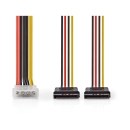 Kabel NEDIS CCGB73520VA015, MOLEX (M) na 2x SATA 15-Pin (Ž), 0.15m, višebojni, kutija