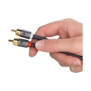 Kabel GOOBAY 65300, RCA (M) na 2x RCA (M), Gold plated, pleteni, 2m, crni, polybag