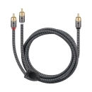 Kabel GOOBAY 65300, RCA (M) na 2x RCA (M), Gold plated, pleteni, 2m, crni, polybag