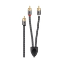 Kabel GOOBAY 65300, RCA (M) na 2x RCA (M), Gold plated, pleteni, 2m, crni, polybag