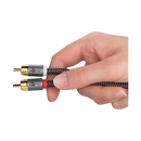 Kabel GOOBAY 65300, RCA (M) na 2x RCA (M), Gold plated, pleteni, 2m, crni, polybag